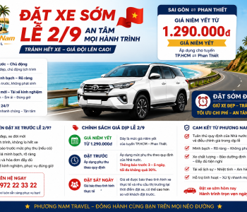 Đặt Xe Lễ 2/9 TP.HCM Đi Phan Thiết Giá Niêm Yết Từ 1.290.000đ | Phương Nam Travel